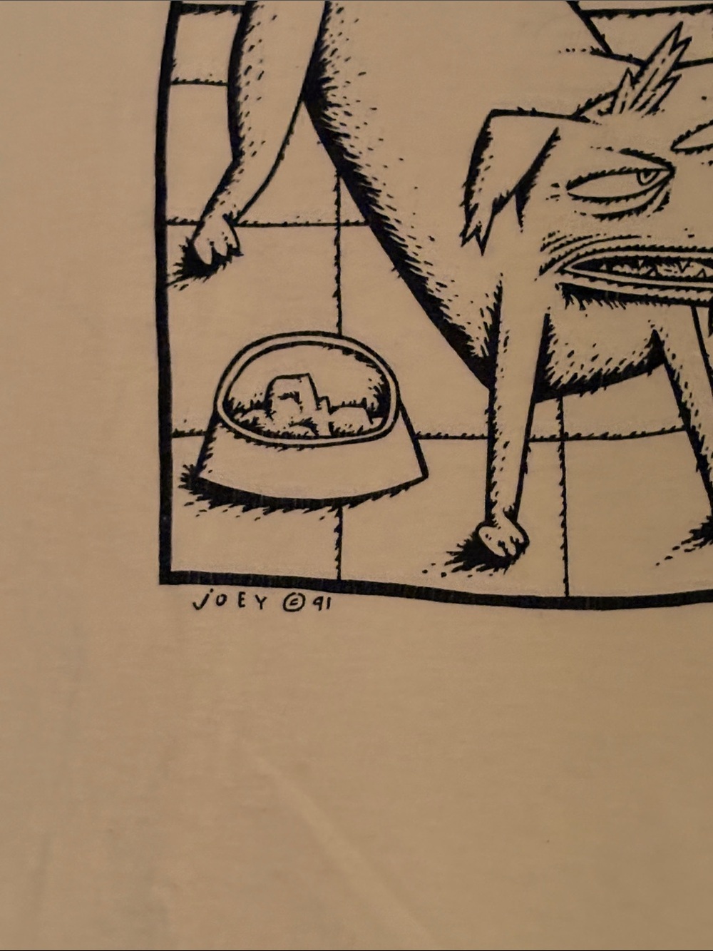 Vintage 1991 “The Anal Retentive Dog” Graphic Tee On Made In Usa Fotl Blank View 3